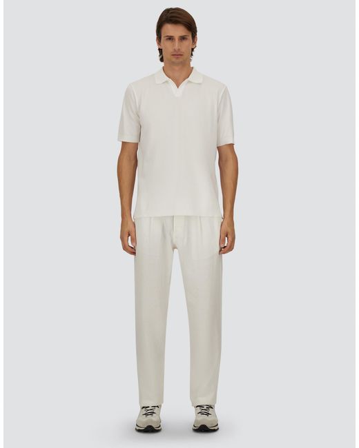 Herno White Jersey Knit Effect Polo Shirt for men