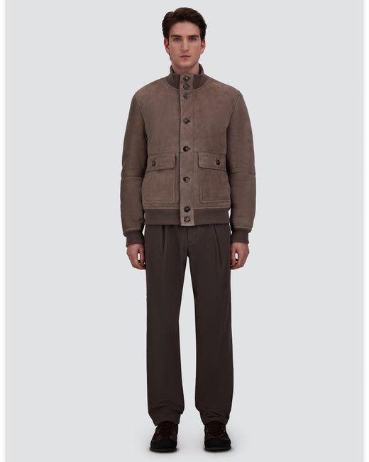 Herno Brown Shearling Jacket for men
