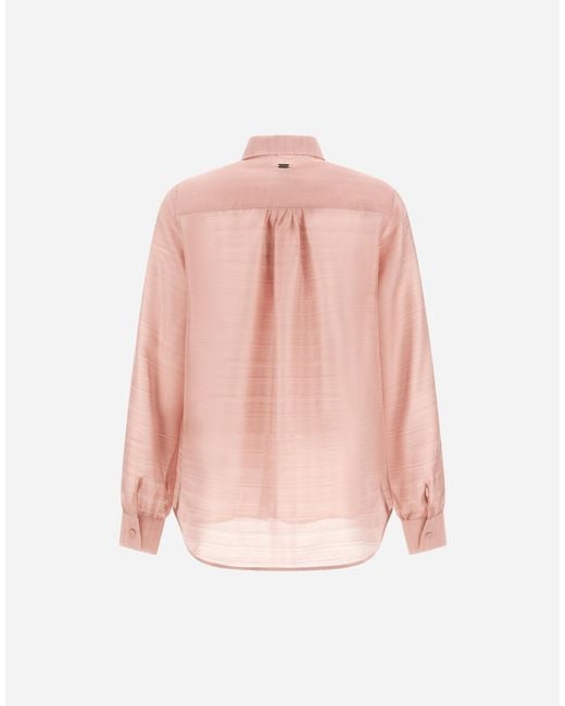 Herno Pink Striped Silk Jacquard Shirt