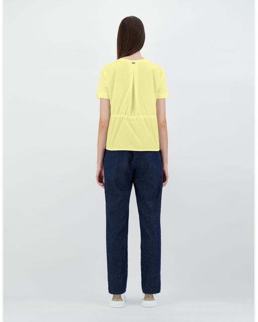Herno Yellow Chic Cotton Jersey And New Techno Taffetà T-shirt