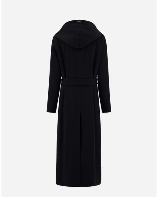 Herno Coat In Fancy Luxury Wool in Black Lyst UK