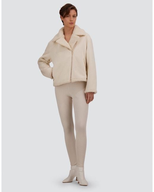 Herno White Ribbed Wool Leggings