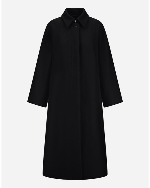 Herno Black Single-Breasted Wool Cloth Coat