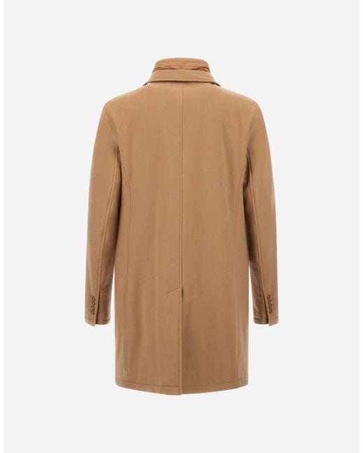 Herno Natural Wool Beaver Coat for men