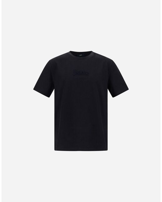 Herno Blue Compact Jersey T-Shirt for men