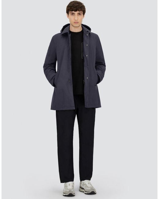 PARKA LUNGO IN 2 LAYER WINDSTOPPER di Herno in Blue da Uomo