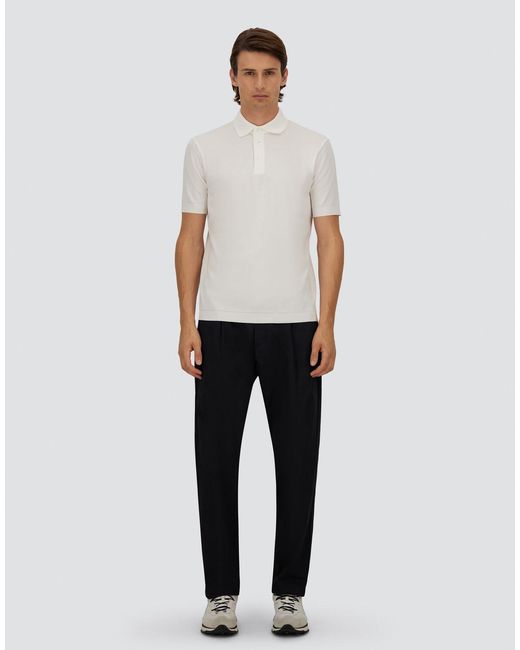 Herno White Jersey Knit Effect Polo Shirt for men