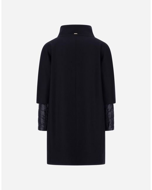 Herno Blue Ecowool And Nylon Ultralight Coat