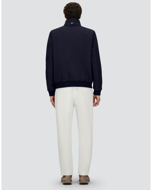 BOMBER IN WOOLEN MELANGE TWILL E LIGHT FAUX FUR di Herno in Blue da Uomo