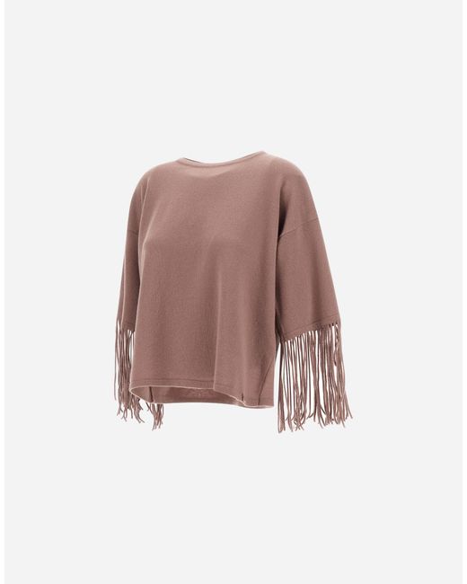 Herno Pink Wool And Cashmere Stocking-Stitch Jumper