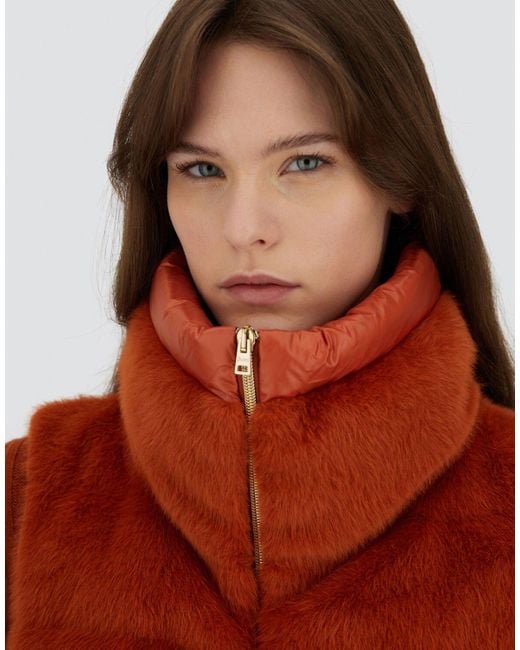 GILET IN LADY ALTERNATIVE FUR E NYLON ULTRALIGHT di Herno in Red