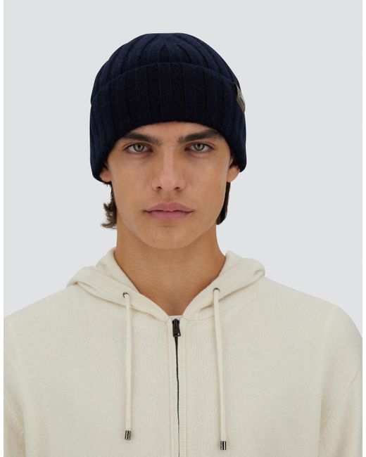 BERRETTO IN CASHMERE E ALCANTARINO di Herno in Blue da Uomo