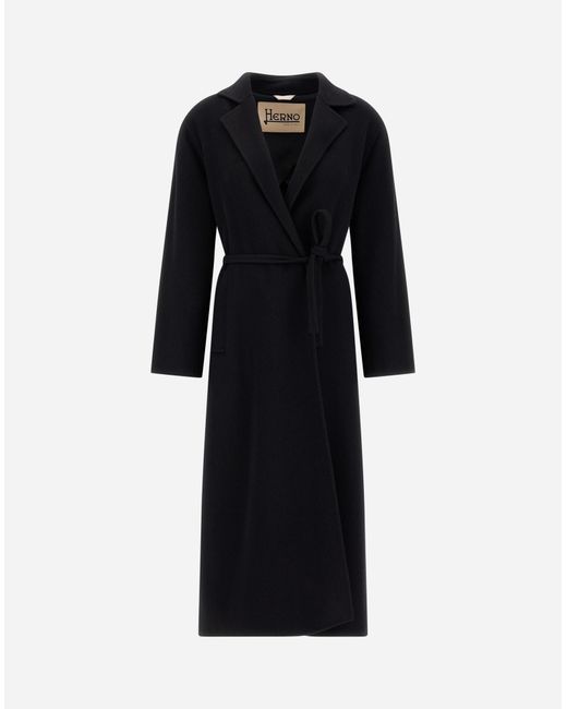 Herno Black Belted Coat