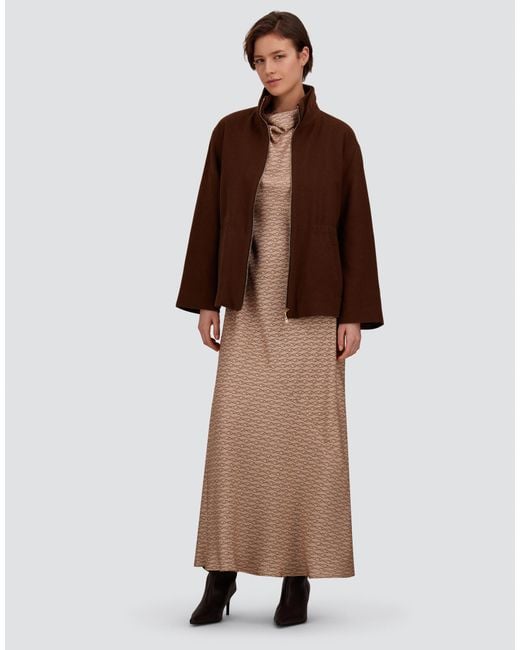 Herno Natural Silk Dress With Hook Print