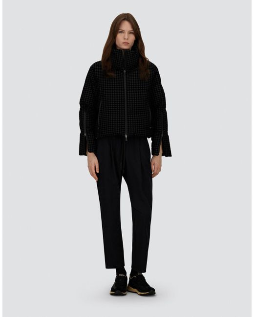 Herno Black Capa De Tech Pied De Poule Y 2 Layer Windstopper