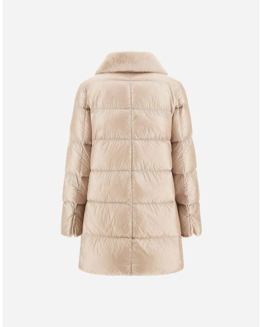 Herno Natural Chaqueta De Corte Acampanado De Nylon Ultralight Y Lady Alternative Fur