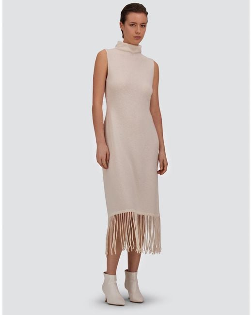 Herno White Wool And Cashmere Stocking-Stitch Dress
