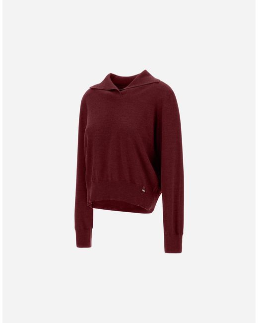 Herno Red Stocking Stitch Wool Jumper