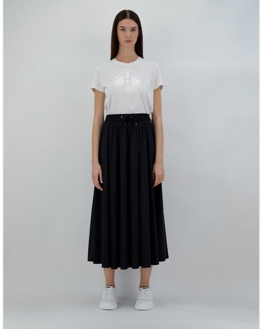 Herno Black Skirt In Light Nylon Stretch
