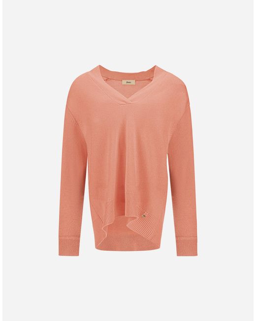Herno Pink Cashmere Stocking-Stitch Jumper