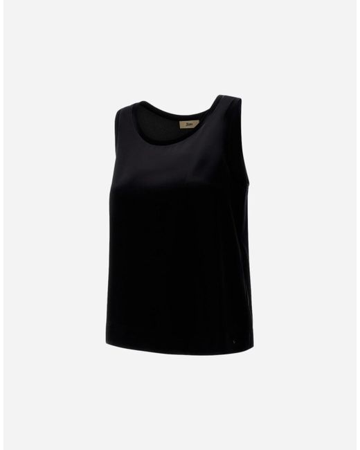 TANK TOP IN GLAM KNIT EFFECT E RASO di Herno in Black