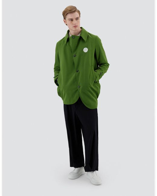 Herno Green Globe Blazer In Recycled Nylon Twill