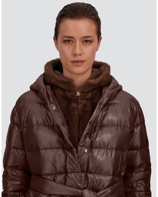 Herno Brown Nylon Ultralight And Melange Mink-Effect Jacket