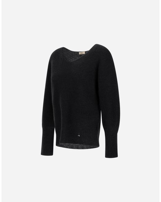 Herno Black Alpaca And Wool Stocking-Stitch Jumper