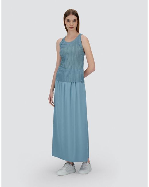 TANK TOP IN SHINY VISCOSE RIB di Herno in Blue