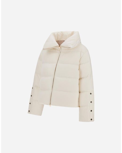 Herno White Cashmere And Silk Cape