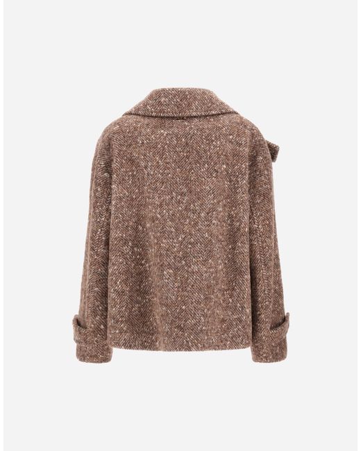 Herno Brown Baby Alpaca And Wool-Blend Peacoat