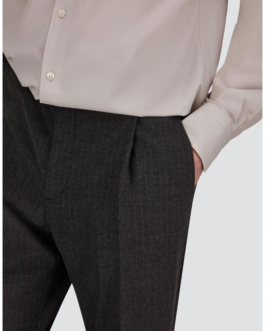 Herno Black Pinstriped Technical Fabric Trousers for men