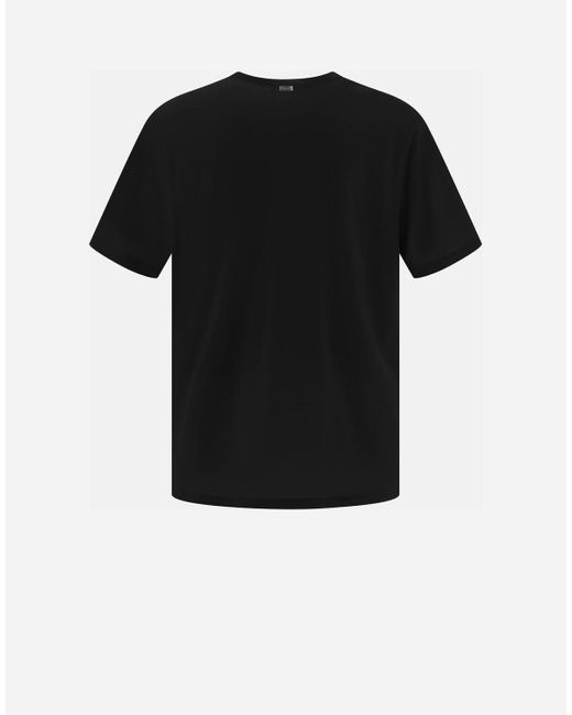 Herno Black Camiseta De Crepe Jersey for men