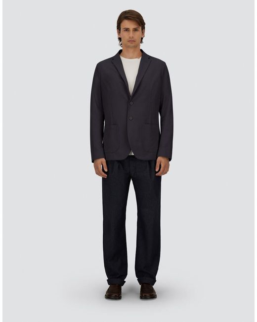 Herno Blue Seer-Crease Blazer for men