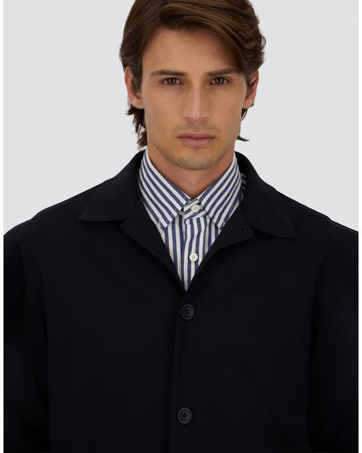 Herno Blue Shacket In Light Scuba for men