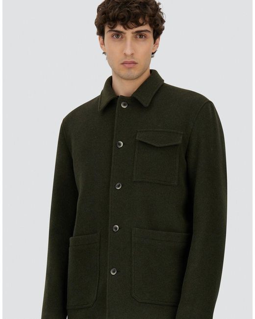 Herno Green Soft Recycled Wool Field Jacket for men