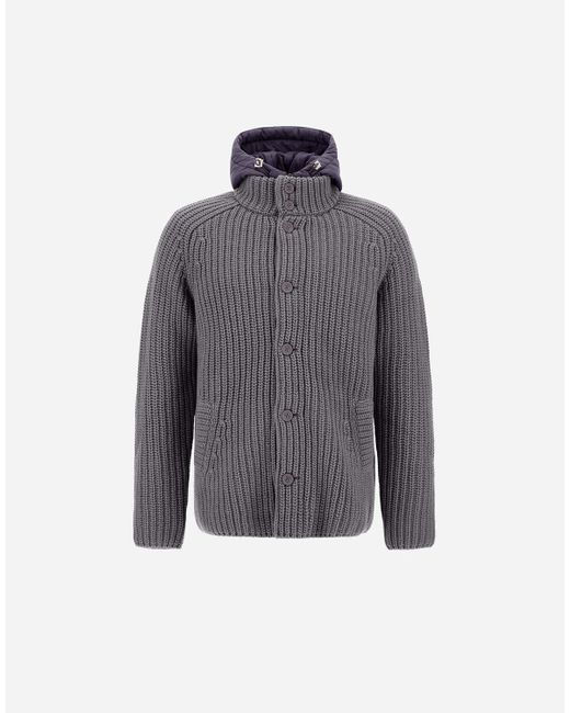 Herno Cardigan Aus Cob Stitch Wool in Gray für Herren