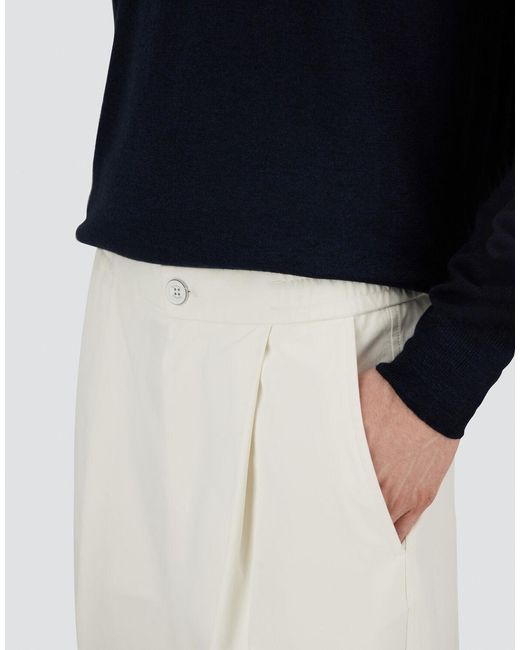 Herno White Cotton Feel Trousers for men