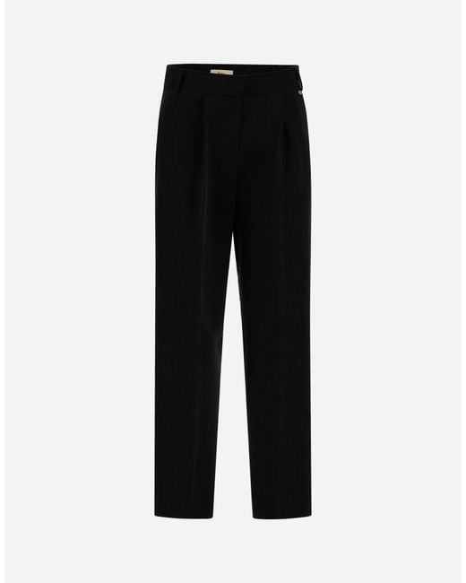 Herno Black Fluid Twill Trousers