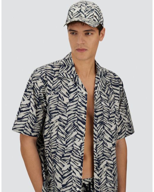 Herno Gray Resort Cotton Seasonal Print Shirt for men