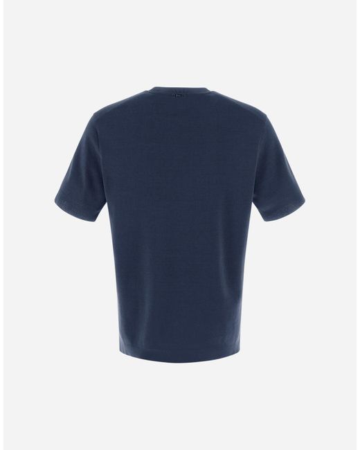 Herno Blue Jersey Knit Effect T-Shirt for men