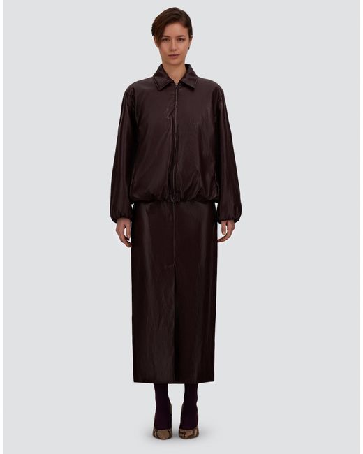 Herno Brown Leather-Effect Jacket