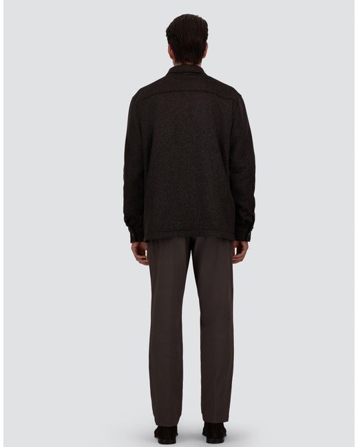 Herno Black Cashmere Cloth, Mohair And Suede-Effect Shacket for men