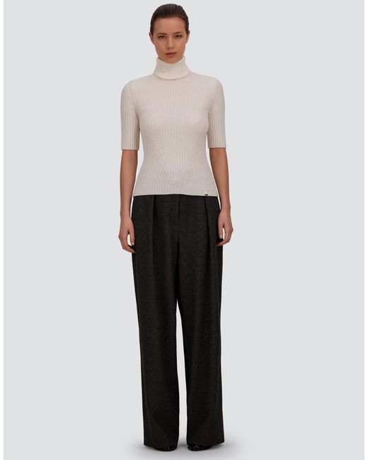 Herno White Ribbed Wool Turtleneck