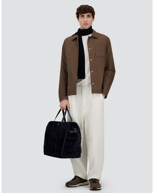 Herno Brown Crinkle Nylon Shacket for men