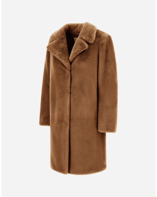 Herno Brown Alpaca Jacket With Fringing