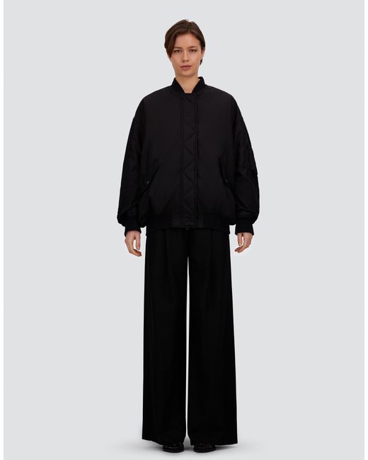 Herno Black Nylon Gabardine Bomber Jacket