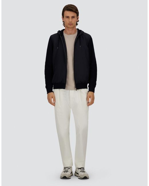 Herno Blue Pique' Knit And Nylon Jacket for men