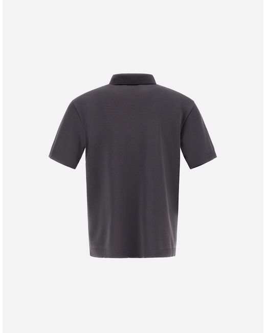 Herno Blue Jersey Knit Effect Polo Shirt for men