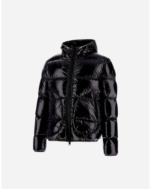 Herno Black Bomber Jacket In Gloss for men
